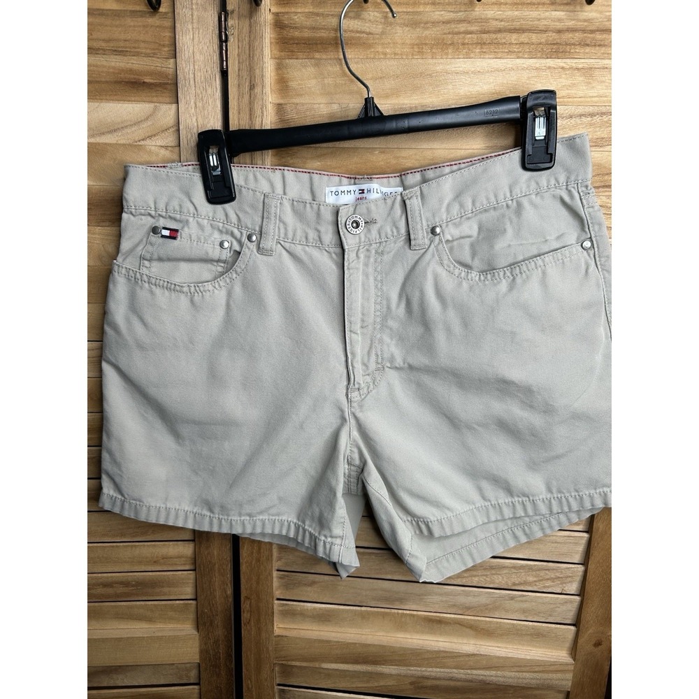 Vintage Tommy Hilfiger "Tommy Jeans" Women's Khaki Chino Shorts - 100% Cotton 6